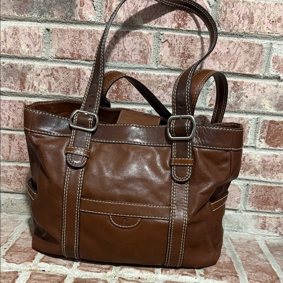 Women’s Fossil Brown Leather Tote Bag - Picture 10 of 14